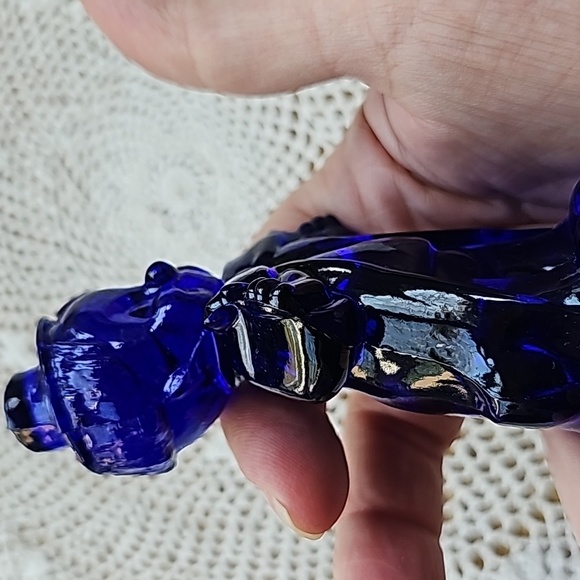 Vintage Boyd Glass cobalt Blue Chuckles the Clown - Picture 3 of 8